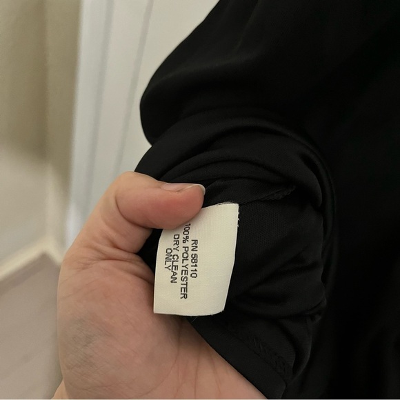 David Meister Vintage Asymmetrical Black Dress Halter Keyhole Tie 10 E - Picture 7 of 8